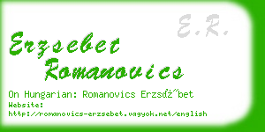 erzsebet romanovics business card